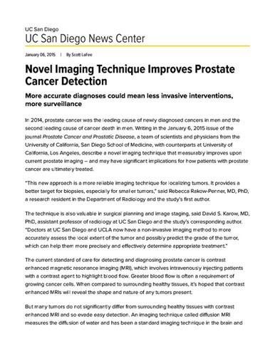 Novel Imaging Technique Improves Prostate Cancer Detection