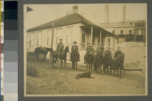 Lawrence May on horse, Tony, 2d from left