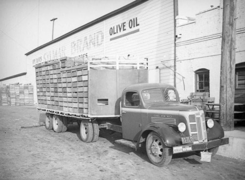 Truck loaded with olives