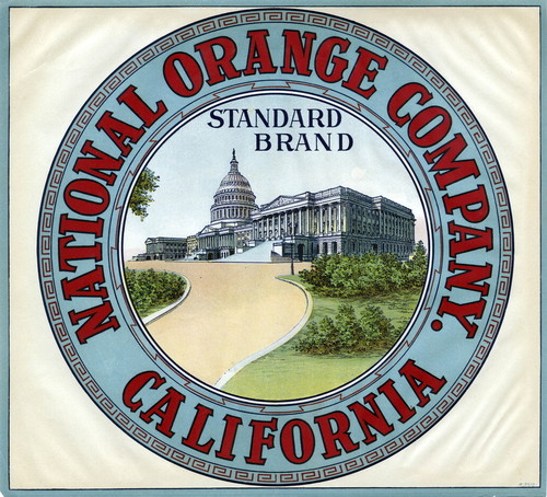 Crate label, "Standard Brand." National Orange Company, Riverside, Calif