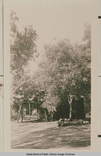 Chautauqua Assembly Camp with casitas shaded by oak trees, Temescal Canyon, Calif
