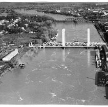 Sacramento River at Near Flood Stage Under the Tower Bridge
