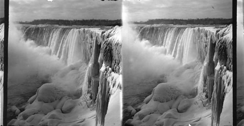 The Canadian Falls in Winter. Niagara Falls. N.Y