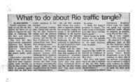 What to do about Rio traffic tangle?