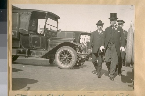 Pres. Theo. J. Roche - Mayor Jas. Rolph, Jr., and Chief of Police D.J. O'Brien. Oct. 1922