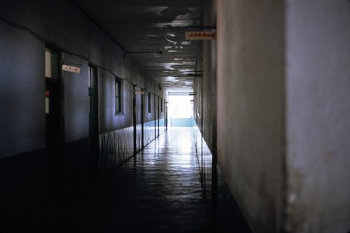 Elementary School Visit — School Corridor