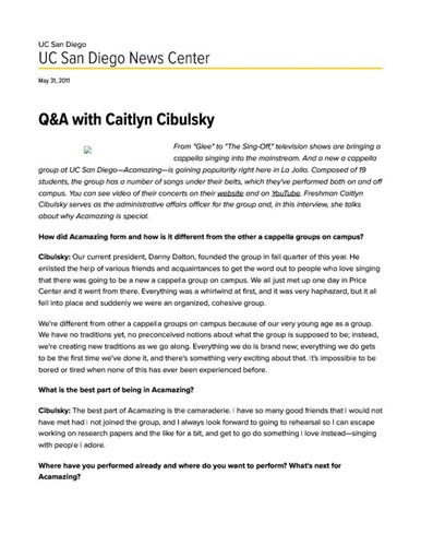 Q&A with Caitlyn Cibulsky