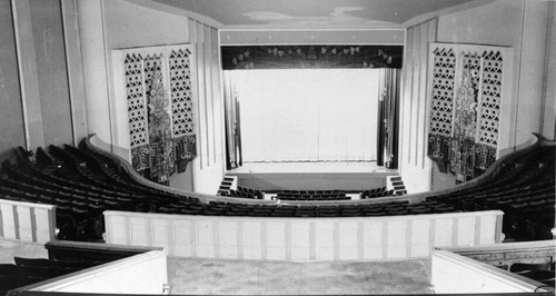[Upper balcony of the Coliseum Theater facing the stage]