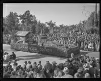 "Sutter's Fort" float at the Tournament of Roses Parade, Pasadena, 1936