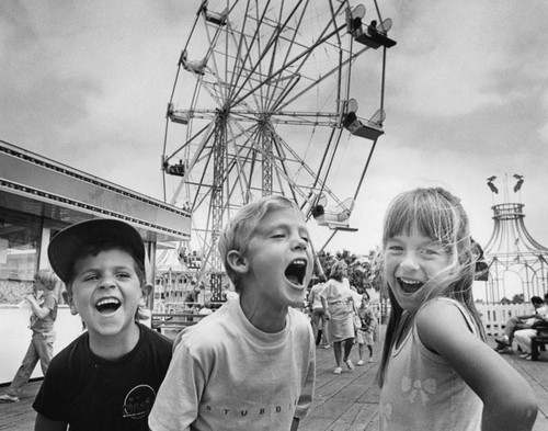 Children having fun at Santa Monica Pier