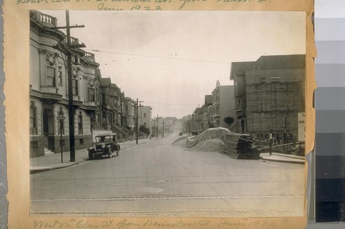 West on Clay St. from Devisidero [Divisadero] St. June 1923