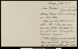 Henry Blake Fuller, letter, 1915-07-24, to Hamlin Garland