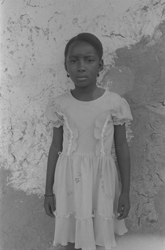 Girl posing for a portrait, San Basilio de Palenque, ca. 1978