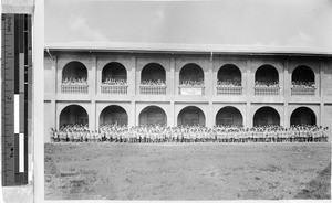 Group portrait of Lucena Catholic School student body, Lucena, Philippines, September 1941