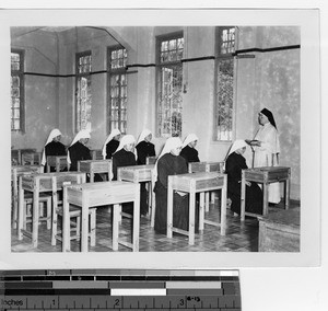 A Maryknoll Sister teaches novices at Jiangmen, China, 1947
