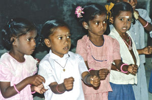 Tamil Nadu, South India. Teaching of children from grade 1. Siloam Girl's Boarding School, Tiru