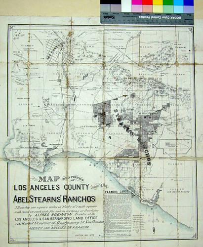 Map of a portion of Los Angeles County showing the Abel Stearns Ranchos