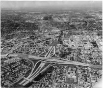 Aerial view of highway 280 and 87 under construction