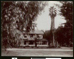 Exterior view of the J.J. Hill residence on Magnolia Avenue, Riverside, ca.1910