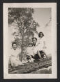 Kayoko Fujii, Benny Yamamoto, and Takamoto girls sit on a tree limb