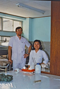 Deacon and Nurse, Svend Erik Toftdal with a local co-worker, Kaohsiung Christian Hospital, Taiw