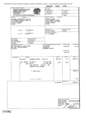[Galleher International Limited Sovereign Classic cigarette invoice for Namelex Limited]