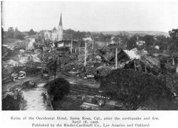 Ruins of Occidental Hotel, Santa Rosa, Cal. after the earthquake and fire, April 18, 1906