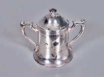 Silver sugar bowl and lid