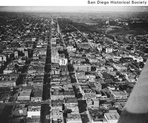 Aerial view of downtown San Diego looking north