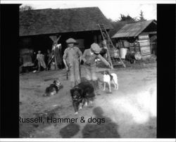 Russell Nissen in the yard of the family farm in Petaluma, California, about 1923