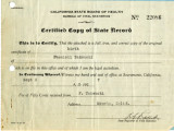 Certified copy of Birth Certificate, Ichiro Haijima, Fusaichi Takeuchi, September 3, 1927