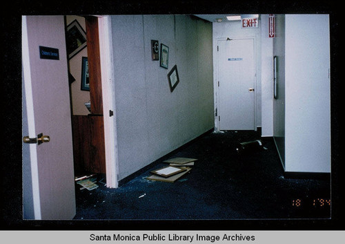 Northridge earthquake, Santa Monica Public Library, Main Library, Children's Department, second floor, January 17, 1994