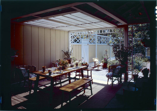 Trowbridge, [Mr. and Mrs. Charles] residence. Outdoor living space