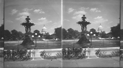 Bartholdi Fountain & U.S. Capitol from Botanical Gardens, Washington, D.C