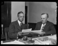 California State Chamber of Commerce officials Arthur S. Bent and C.C. Teague, [1932?]