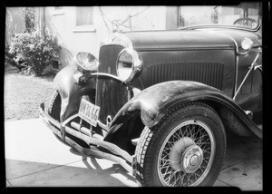 Intersection of Broadway & California Avenue, Dodge belonging to Elmer Brock, Huntington Park, CA, 1932