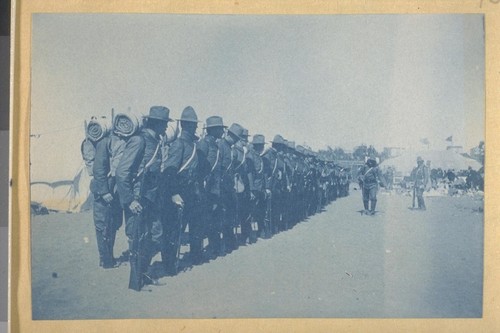 Company F, 14th Infantry in heavy marching Order