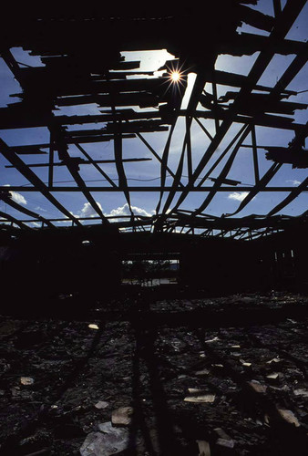 Destroyed factory, Managua, 1979