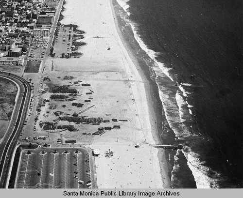 Looking south from the remains of the Pacific Ocean Park Pier at Nielson Way in Santa Monica, June 25, 1975, 2:45 PM
