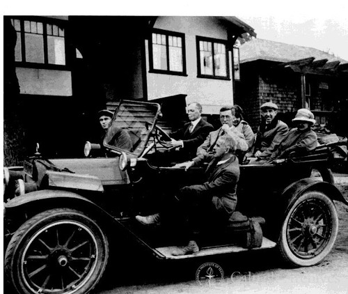 A.A. Noyes with others in his Cadillac