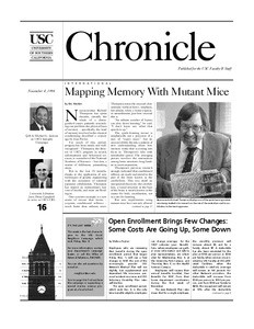 USC chronicle, vol. 16, no. 10 (1996 Nov. 4)