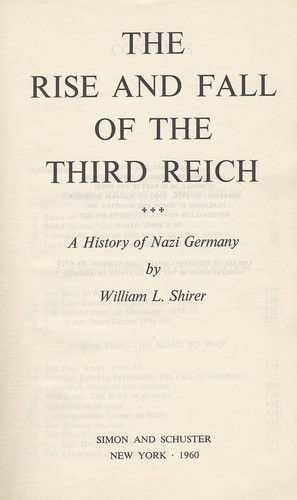 Book title page, Rise and Fall of the Third Reich, 1960