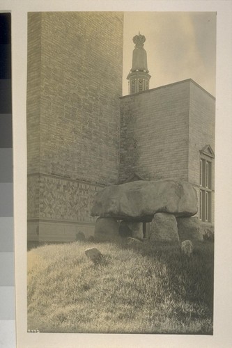 H445. [Unidentified structure and rock display.]