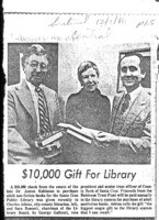 $10,000 Gift For Library