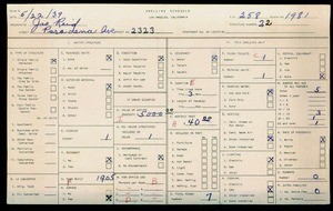 WPA household census for 2323 PASADENA AVE, Los Angeles