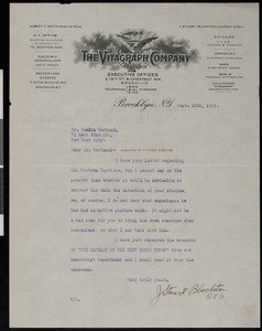 James Stuart Blackton, letter, 1916-09-15, to Hamlin Garland