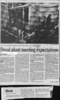 Desal plant meeting expectations