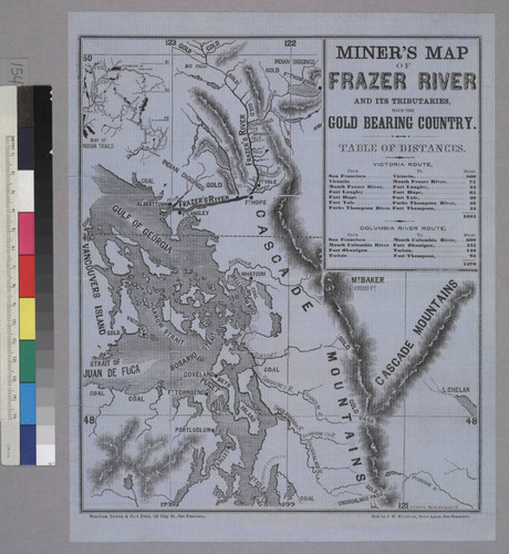 Miner’s Map of Frazer River and it’s Tributaries With the Gold Bearing Country