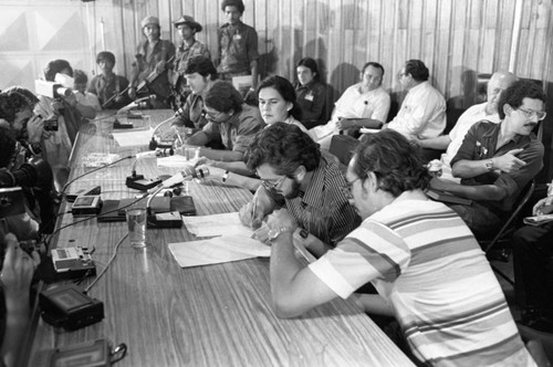 Junta of National Reconstruction at a press conference, Managua, 1979