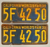 Set of California World's Fair license plates 5F4250